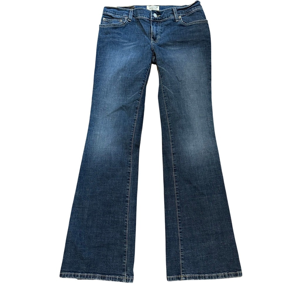 Abercrombie Fitch Y2K Flare Jeans Low Rise Dark‎ Wash Womens Size 6 Vintage